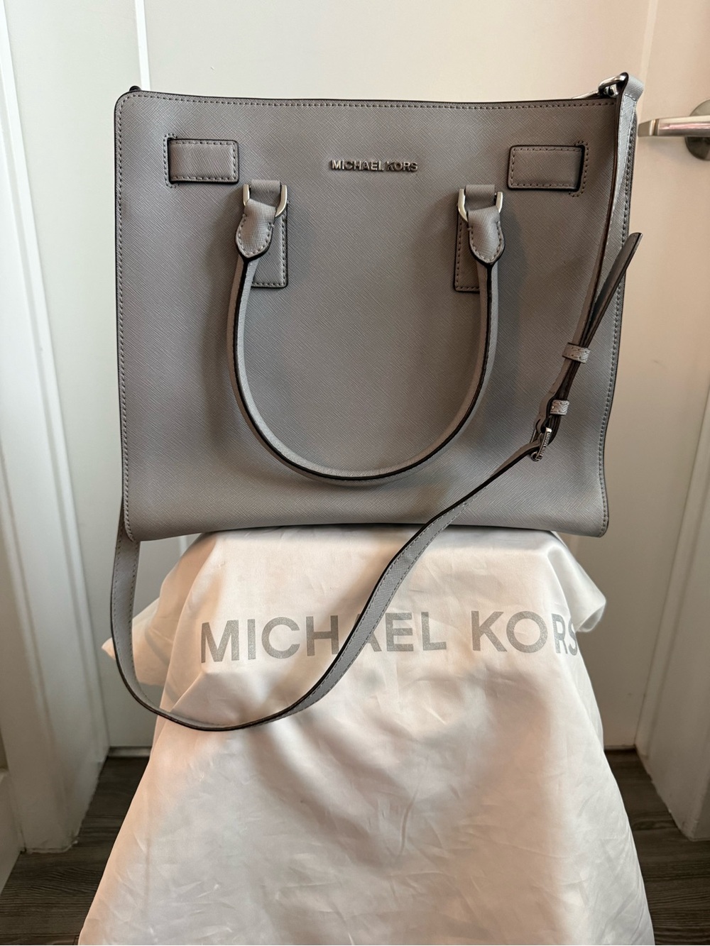 Michael Kors Gray Tote with Crossbody Strap